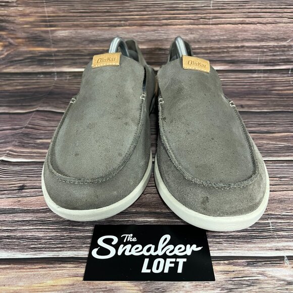 Olukai Nalukai Men's Gray Slip On Loafers - Picture 2 of 8
